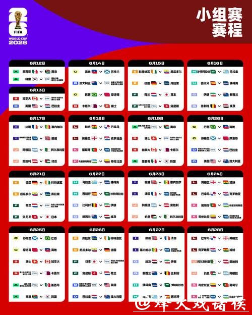 2026世界杯赛程公布及最新动态